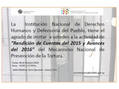 Rendición de Cuentas del 2015 y Avances del 2016